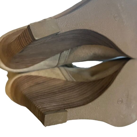 Crown Vintage Iris Womens Suede Stacked Wedge Western Leather Boots Ankle sz 8 - Picture 16 of 16